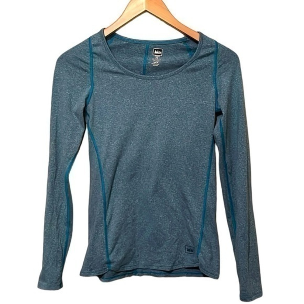 REI long sleeve color is blue, crew neck, women’s size XS